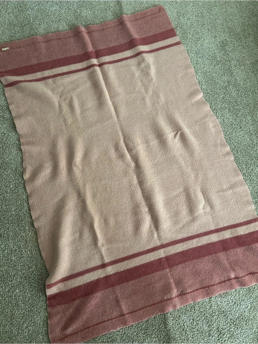 Vintage St. Mary’s wool Pink Striped Throw Blanket